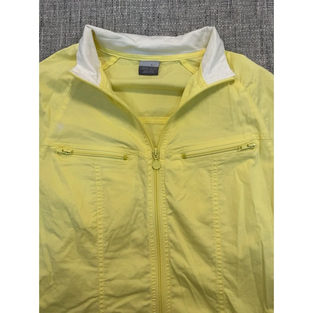NIKE Size Small Jacket‎ Running Dry-Fit Wind Breaker Play Up Yellow White Black